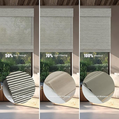 Motorized Bamboo Roman Blinds with Remote, Woven Roman Shades Compatible with Alexa Google Home, Automatic Bamboo Blind for Indoor Windows CustomSize(Monsoon Stripe)
