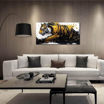 JKWALL77 Tiger Wall Canvas Art for Living Room - Animal Pictures for Office Wall Decor - Boys Bedroom Wall Decor Size 20" x 40"