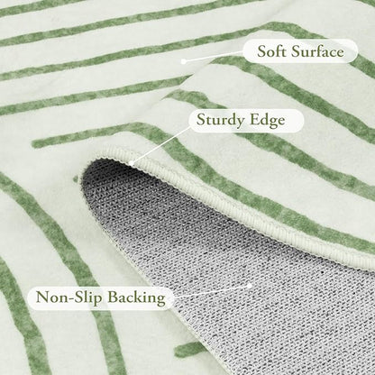 Lahome Abstract 9x12 Area Rugs for Living Room Bedroom, Soft Washable Rugs 9x12, Ultra-Thin Non-Slip Modern Dining Room Rug Non-Shedding Accent Carpet for Office Darrell, Green