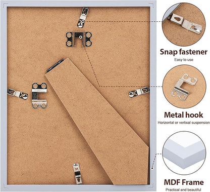 Fixwal Picture Frames Set, Gallery Wall Frame Set Picture Frames Collage 15 Pack for Wall or Tabletop with 8x10 5x7 4x6 Frames, Soft Earth Tones
