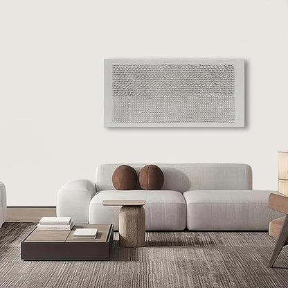 NANKAI Art 30x60 inches White Texture Abstract Art Oil Painting Contemporary Minimalism Art Large Living Room Corridor Office Wall Decoration Art