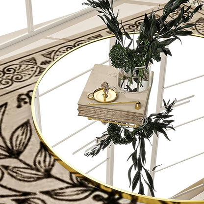 Round Mirror Wall Mounted Mirror - 28" Circle Mirror Bathroom Vanity Mirror with Aluminum Frame for Bedroom Living Room, Entryway Decor Gold Mirror