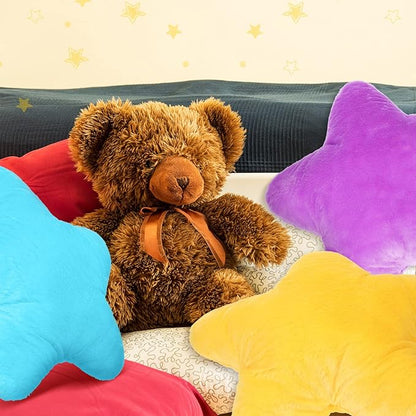 Unittype 3 Pack Star Throw Pillows15.75 inch Stuffed Cushion Decorative Plush Pillow Blue Violet Yellow Star Pillow for Bedroom Room Bed