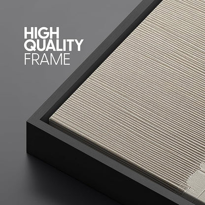 SIGNLEADER Framed Canvas Print Wall Art Set Beige Abstract Neutral Illustrations Minimal Decorative Bohemian Nordic for Living Room, Bedroom, Office - 24"x36"x3 BLACK