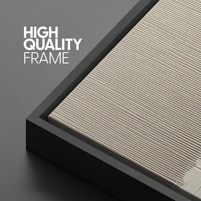 SIGNLEADER Framed Canvas Print Wall Art Set Beige Abstract Neutral Illustrations Minimal Decorative Bohemian Nordic for Living Room, Bedroom, Office - 16"x24"x3 BLACK
