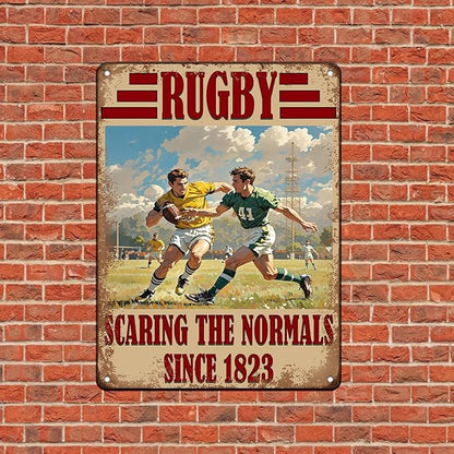 KIYOYO Funny Scaring The Normals Vintage Tin Sign Metal Sign Iron Painting Vintage Wall Decoration Poster For School Club Man Cave Sign 12x16 Inch