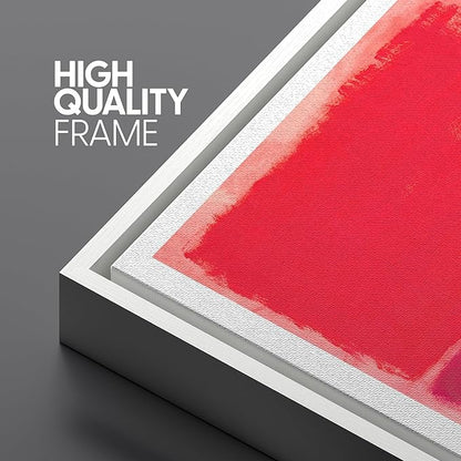 SIGNLEADER Framed Canvas Print Wall Art Set Vibrant Abstract Color Block Modern Minimalist Red, Orange, and Green Illustrations Boho Decorative for Living Room, Bedroom, Office - 16"x24"x3 White