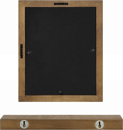 Kate and Laurel Bordeaux Gallery Wall Frame and Shelf Kit, Set of 10, Natural, Assorted Size Frames with Wood Finish and Three Display Shelves Included