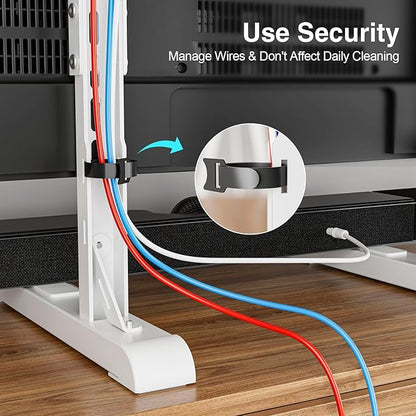 Universal TV Stand for 19-75 Inch LCD LED TVs, Height Adjustable TV Legs Replacement Hold up to 110 lbs, Table Top TV Stand Base, Max VESA 800X600mm, White
