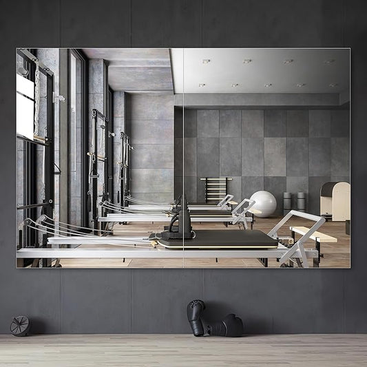 Hasipu Home Gym Workout Mirror 40" L x 30" W-2pcs Large Full Length Mounted Full Body Frameless Mirror for Workout, Yoga, Garage, Bedroom, Dance