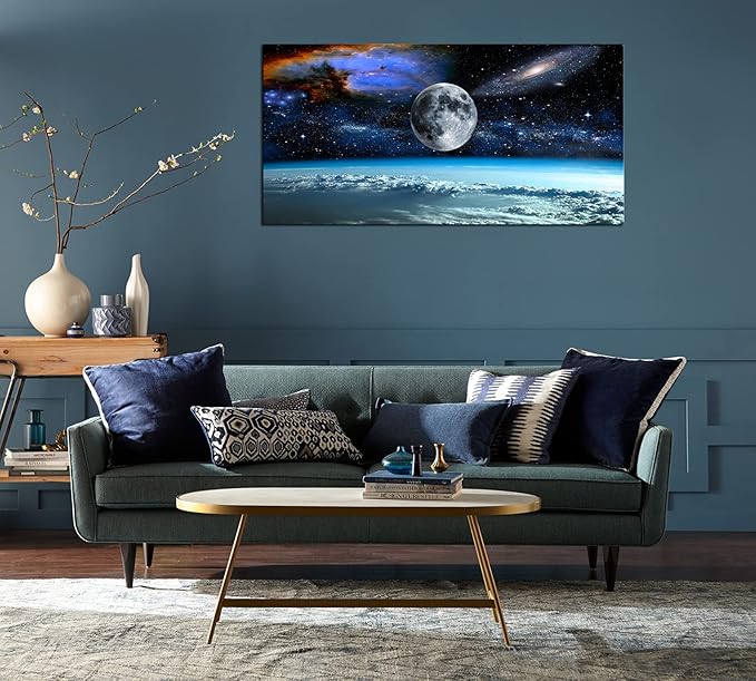 XXM WallArt FC2562 Space View From Earth Canvas Wall Art Landscape Modern Decor Abstract for Living Room, Bedroom, Kitchen, Home and Office