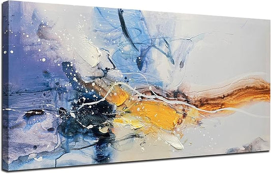 Ardemy Abstract Wall Art Modern Canvas Painting Living Room, Textured Bedroom Picture Artwork Framed, Wall Art for Mens Room Kitchen Dining Room Home Office Wall Decor, Large 48"x24"