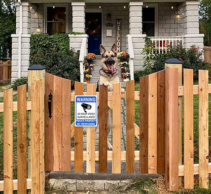 Metal Tin Signs- Private Property No Trespassing Sign,Video Surveillance Signs Outdoor,Indoor,Security Camera Sign for Home,Business,Driveway Alert, Office,Shop,Market,12x8 in