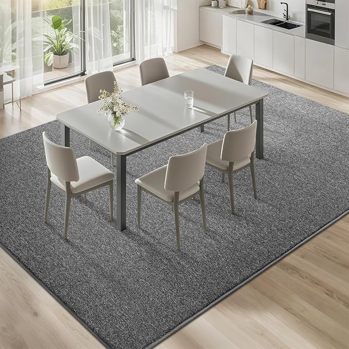 6x9 Area Rugs for Bedroom Living Room, Dark Grey Soft Low-Pile Modern Indoor Thickened Memory Foam Non-Slip Washable Carpets for Kids Dorm Home Decor Rug