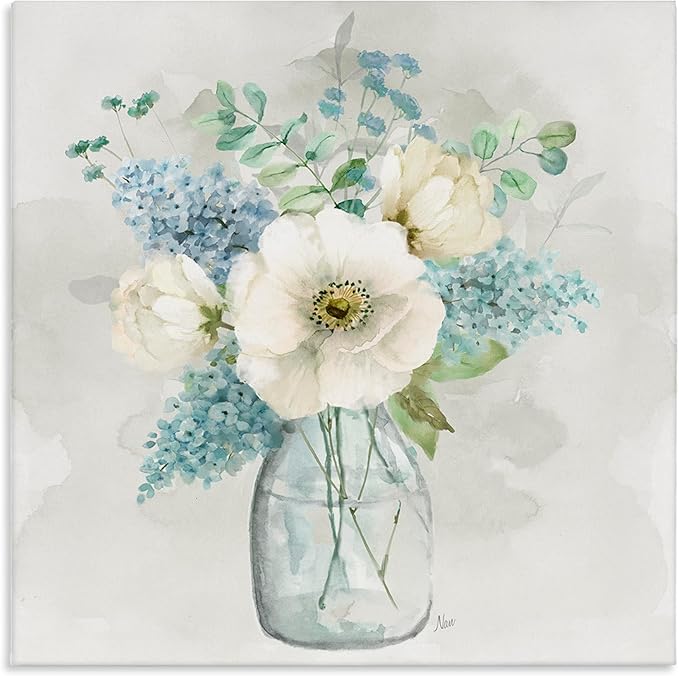 Stupell Industries 'Centric Bouquet in Soft Tones', Canvas Art, 36 x 36 Inches, Easy to Hang and Sturdy, Made in USA, by Nan