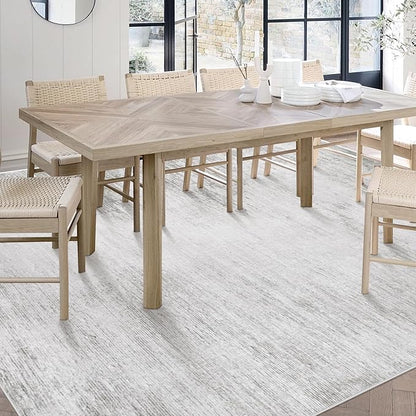 Area Rugs 6x9 Living Room: Washable Rug Modern Abstract Large Rugs Soft Non Slip Neutral Rug Stain Resistant Indoor Carpet for Bedroom Kitchen Dining Room Nursery Home Rugs(Grey,6'x9')