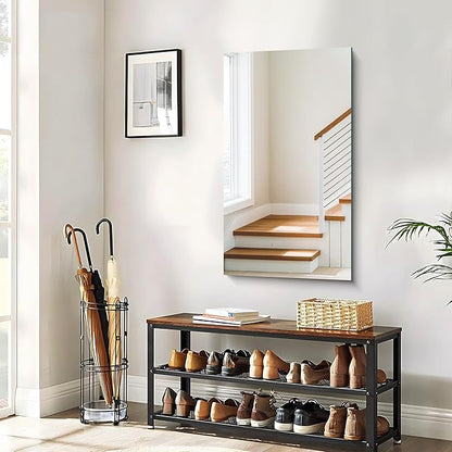 CILIBER Frameless Mirror, 20x36 Mirrors for Wall, Rectangle Bathroom Mirror for Over Sink, Frameless Vanity Mirror with Polished Edge, 3mm Tempered Glass, Hangs Horizontally or Vertically