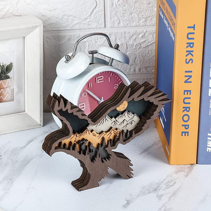 Laozai Wooden Forest Animals Eagle Decor Cabin Rustic Mountain Decor Wall Decorations for Bedroom Living Room Table Decorative