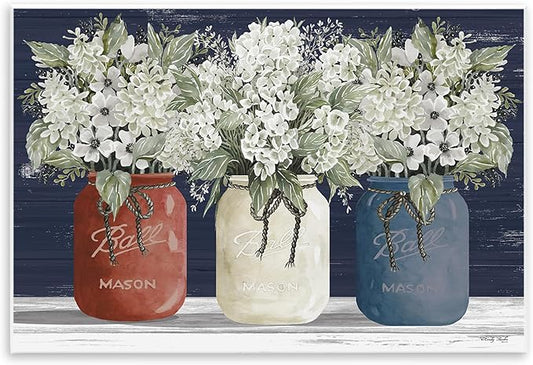 Stupell Industries Americana Floral Bouquets Rustic Flowers Country Pride Wall Plaque Art Design by Cindy Jacobs 10 x 15