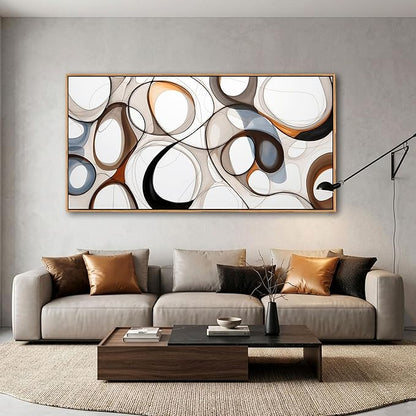 Framed Wall decor for Living Room Brown Abstract Canvas Wall Art - Kitchen & office Wall Art Prints Modern artwork, Wood Frames Decor, Bedroom Decorations 24×48