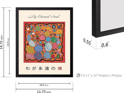 Poster Master Vintage Poster - Retro Pop Art Print - Gift for Artist, Friend - My Eternal Soul, Dot, Colorful, Modern, Abstract - Wall Decor for Home, Office, 11x14 Black Framed