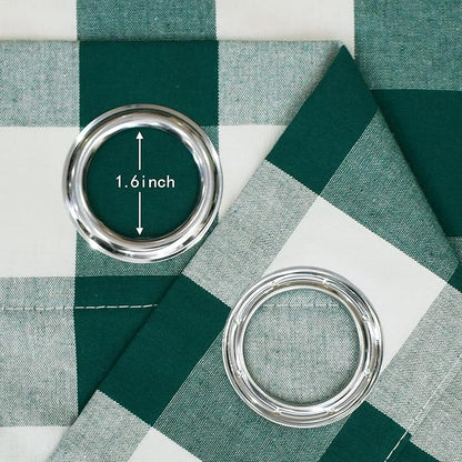 3 Pieces Tier Curtains and Valance Set Buffalo Check Kitchen Tiers Plaid Gingham Grommet Top Classic Short Small Cafe Curtains Country Farmhouse Cafe Bathroom 54"x18"/32"x30" Dark Green & White