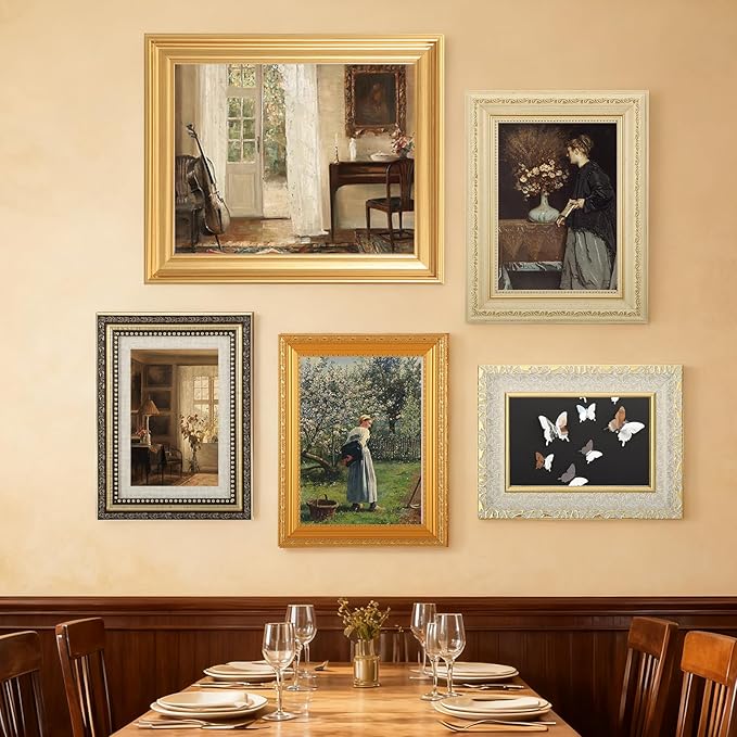 10 Pack Vintage Picture Frames for Wall or Tabletop Display Ornate Vintage Picture Frames Vintage Wall Art for Gallery Bedroom Living Room Antique Photo Frame for Wall Décor