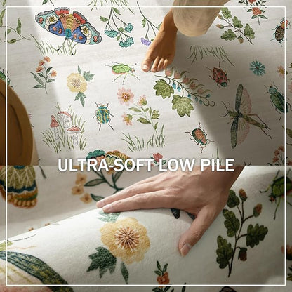 2x3 Washable Throw Rugs for Entryway: Door Mat Indoor Entrance Small Rug Non-Slip Low Pile Soft Kitchen Rug for Front Door Indoor Entrance Entry Bedside Kids Room