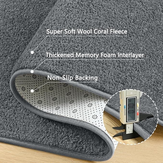 Dark Grey Rugs for Living Room Bedroom, 4x6 Feet Modern Area Rug, Non Slip Bedside Indoor Floor Carpet, Washable Carpets for Kids Girls Boys Baby Teen Dorm Nursery Home Decor