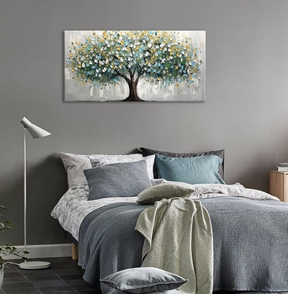Tree of Life Wall Art Large Modern Canvas Print Framed Landscape Picture, Ready to Hang Home Decor for Living Room, Bedroom, Office, 20x40 Inches