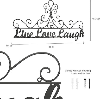 Metal Cutout-Live Laugh Love Decorative Wall Sign-3D Word Art Home Accent Décor-Modern Rustic or Vintage Farmhouse Style by Lavish Home