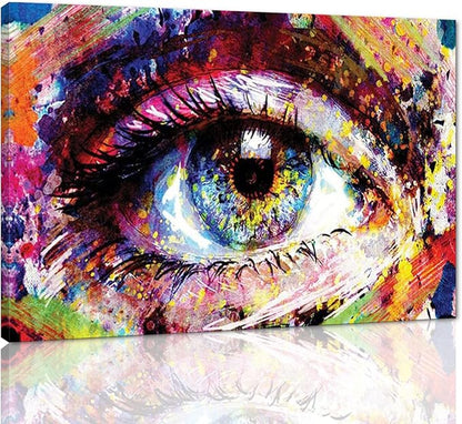 Yatsen Bridge Colorful Eye Graffiti Wall Art Street Artwork Eye Graffiti Painting Pictures HD Print Home Decoration for Living Room Bathroom Wall Decor Gallery Wrapped Ready to Hang - 24x36 inch