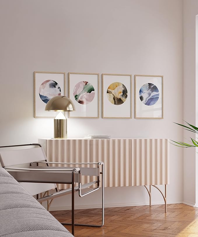 HAUS AND HUES Beige Oak Wood 18x24 Picture Frame - Modern Wood Wall Art Display - Lightweight 18x24 Frame for Art Prints, Photos, Posters - Ready-to-Hang Vertically & Horizontally (Set of 4)