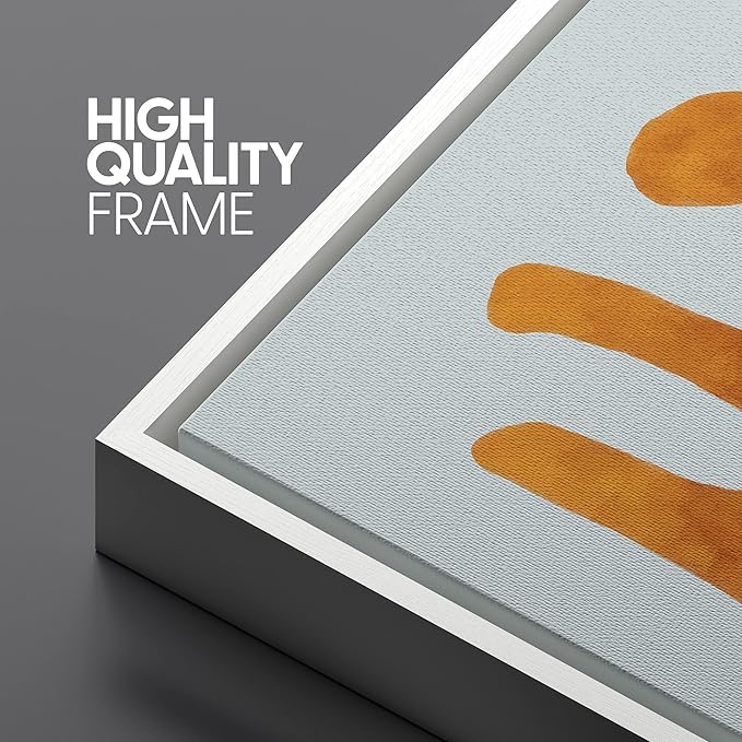 SIGNLEADER Framed Canvas Print Wall Art Set Multicolor Pastel Geometric Mid-Century Figure Abstract Shapes Illustrations Modern Art Boho Decorative for Living Room, Bedroom, Office - 24"x36"x3 WHITE