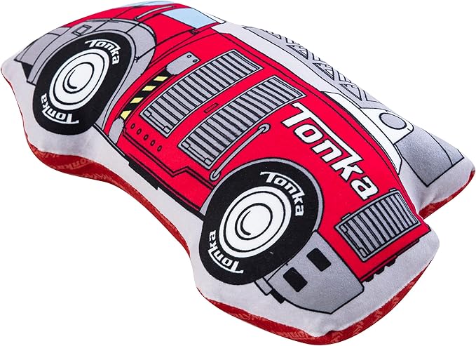 Northwest Hasbro Tonka Fire Truck Cloud Pillow, Plush Comfort for Kids Adults, Bedroom Playroom Decor, Spot Clean, 12 Inch