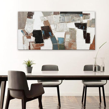 Dimpaga Abstract Wall Art Pictures for Living Room Wall Decor Modern Wall Art Decor Minimalist Geometric Line Artwork for Walls Textured Wall Art Prints Bedroom Office Decor 24"X48"