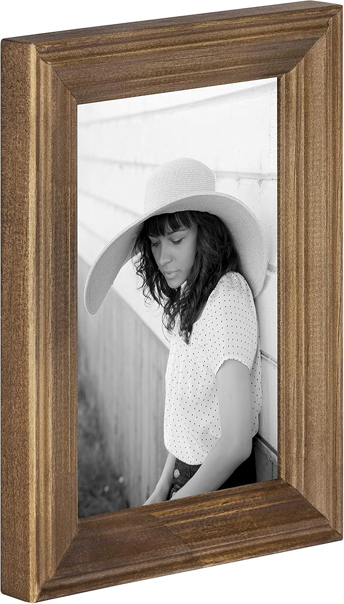 Kate and Laurel Bordeaux Gallery Wall Frame Kit, Set of 10 with Assorted Size Frames in Natural Rustic Finish