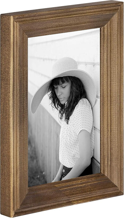 Kate and Laurel Bordeaux Gallery Wall Frame Kit, Set of 10 with Assorted Size Frames in Natural Rustic Finish