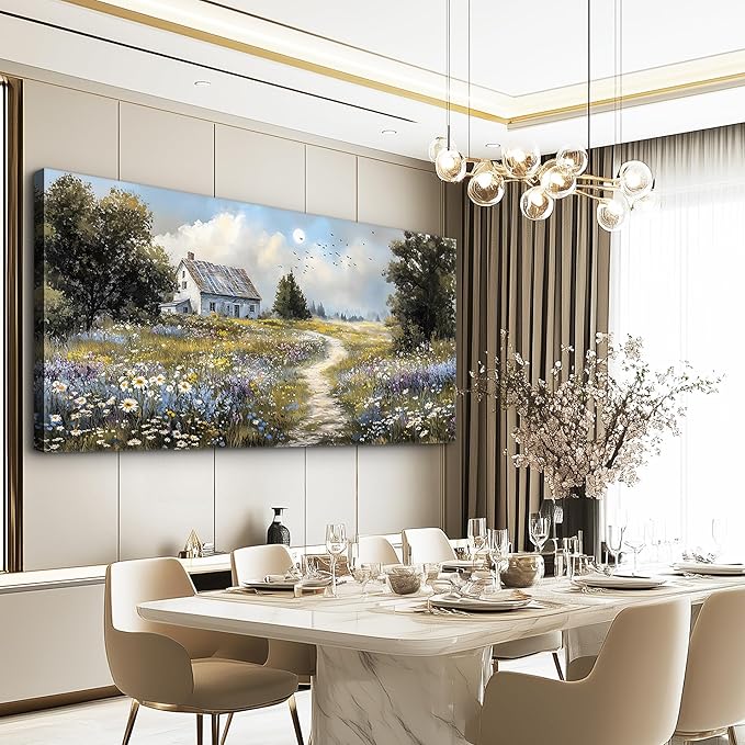 FUHAIHUA Canvas Wall Art For Living Room Wall Decor For Bedroom Office Wall Decoration Countryside Landscape Painting Farmhouse Pictures Artwork Room Aesthetic Home Decor 20x40 In
