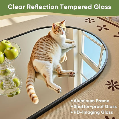 Full Length Mirror, 59"x19" Arched Full Body Mirror, Floor Mirrors with Stand, Body Mirrors Standing Hanging Leaning Against Wall,Aluminum Frame Mirrors for Bedroom Cloakroom,Living Room,Black