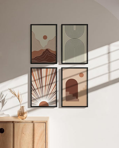 HAUS AND HUES 11x17 Black Metal Picture Frames - Features Premium Aluminum & Hanging Hardware, Shatterproof Plexiglass - Ideal for Home, Room, Office (11x17 in, Black, Set of 4)