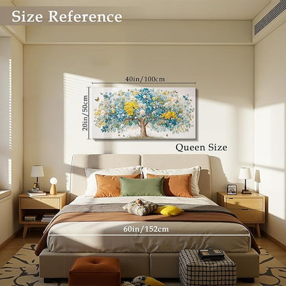 imjiayu Tree of Life Wall Art, Large Wall Decor, Nature Wall Art, Modern Flower Tree Prints Home Decorations, Abstract Boho Meditation Canvas Pictures for Living Room Bedroom Bathroom Office 20"x40"