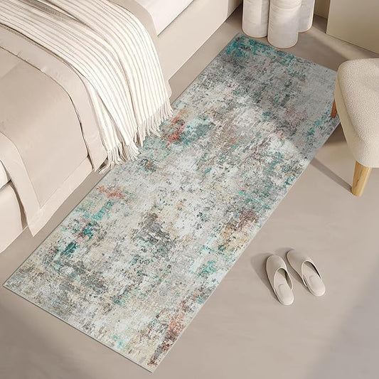 ROYHOME Modern Abstract 2x6 Runner Rug Washable Non Slip Stain Resistant Rug for Hallway Kitchen Bedroom Non Shedding Low Pile Indoor Floor Cover,Colorful