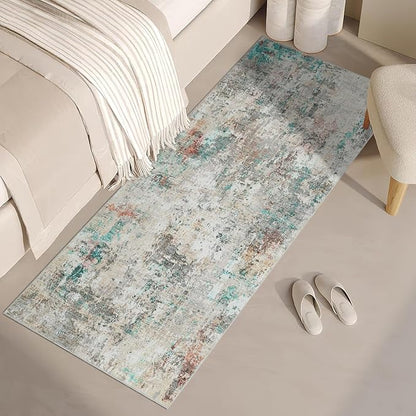 ROYHOME Modern Abstract Runner Rug 2x5 Washable Non Slip Stain Resistant Rug for Bedroom Living Room Non Shedding Low Pile Indoor Floor Cover,Colorful