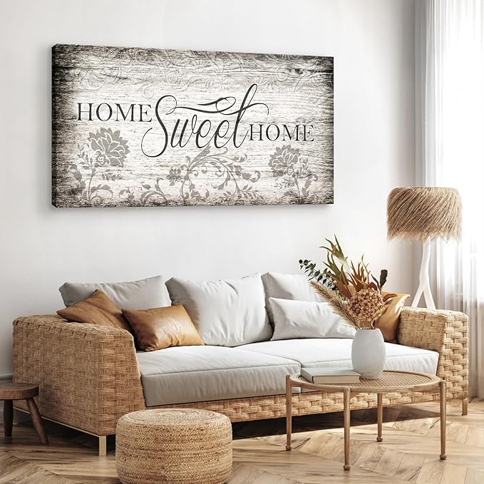YYYYHPP YP2675 Home Sweet Home Wall Art Sign Canvas Print Wall Art Rustic Art for Living Room Bedroom and Office Home Kitchen Family Wall Decor