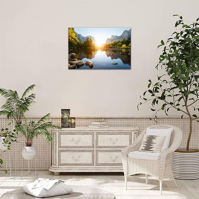 SKASNFAI Canvas Wall Art Utah National Parks Yosemite Canvas Print Landscape Painting Artwork Framed Home Decor Nature Poster for Bedroom Ready to Hang(24x36 inch)
