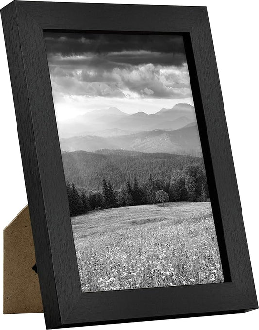 MCS Gallery Essential Picture Frame Set 4x6, 5x7 & 8x10 Black Woodgrain, Gallery Wall Vertical & Horizontal Hanging Frames for Photos & Art Prints (10-Pack)