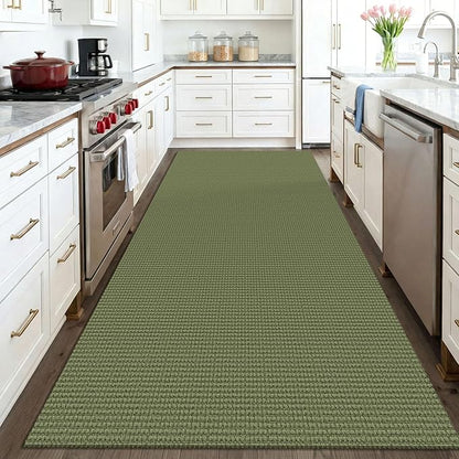 KOZYFLY Washable 4x6 Entry Woven Area Rug, Braided Throw Rugs for Entryway, Non Slip Door Mat Indoor Entrance, Front Porch Carpet for Foyer, Kitchen, Bedroom, Living Room, Olive Green/Earthy Green