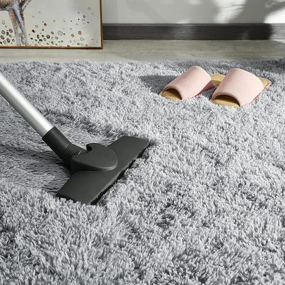 Andecor Soft Fluffy Bedroom Rugs, 8 x 10 Feet Indoor Shaggy Plush Area Rug for Boys Girls Kids Baby College Dorm Living Room Home Decor Floor Carpet, Grey