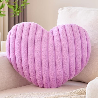Heart Pillow, Heart Shaped Pillow with Soft Plush for Couch Bed, Decorative Throw Pillows for Bedroom Livingroom, Cozy Heart Pillows Home Decor Pillow Cushion (Lavender Purple, Mini 12.9" x 9.8")